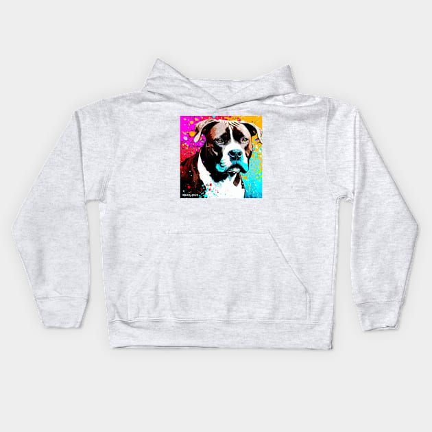 Pitbull Pop Art Kids Hoodie by Sketchy